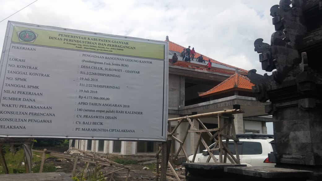 Hutang Proyek Rp3,9 Milyar, Gedung Disperindag Gianyar Dibongkar