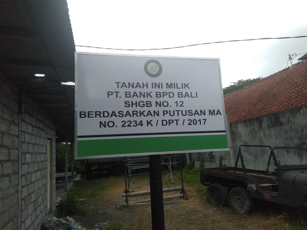 Diputus MA Dipasang Plang, BPD Bali Diduga Serobot Lahan Warga