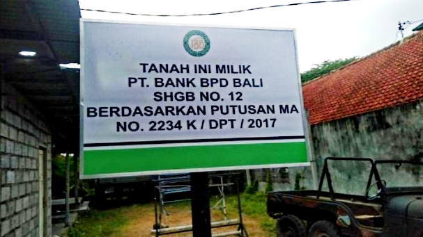 Bau Tak Sedap Tanah Diklaim BPD Bali di Jalan Gadung Menguat