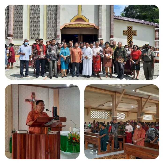 Bupati Malaka Rayakan Misa Bersama Umat Gereja Paroki Kada. Gereja Dukung Program Adat Istiadat