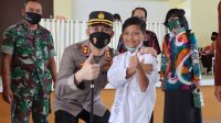 Keceriaan Anak Peserta Vaksin Saat di Kunjungi Kapolres Malang