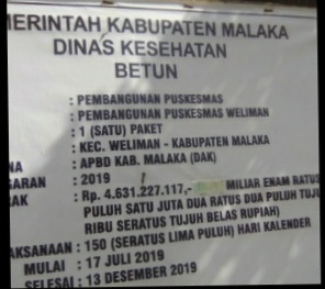 Hampir 3 Tahun Belum Selesai Pekerjaan Puskesmas Weliman Mempertanyakan
