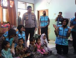 Polres Ponorogo Terjunkan Tim Trauma Healing Untuk Pengungsi Bencana Tanah Longsor