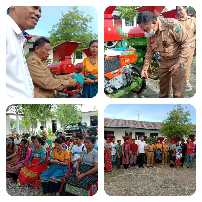 Bupati Malaka Menyarahkan 8 Unit Mesin Pipil Jagung untuk Kapoktan