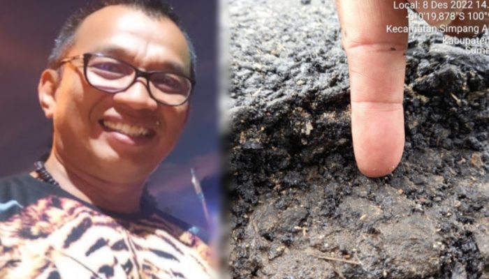 Pengamat Pembangunan Lulusan Fakultas Teknik Jurusan Arsitektur Universitas Indonesia, Ir. Sutan Hendy Alamsyah beri pendapat soal pengaspalan Pemeliharaan Berkala Jalan Provinsi di Ruas Padang Sawah - Kumpulan (P.068) milik Dinas BMCKTR Sumbar pagu dana Rp6,1 miliar.