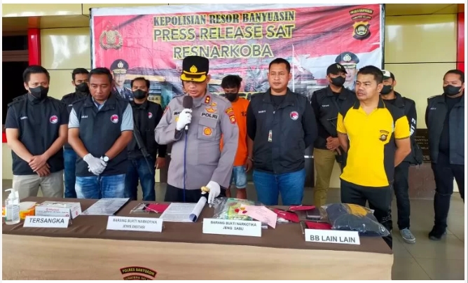 Polres Banyuasin Berhasil Amankan Pelaku Penyalahgunaan Narkoba Jenis Sabu-sabu dan Ekstasi