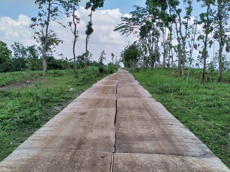 Keterangan Foto : Pembanguan jalan rabat beton di Dusun Bamban dari dana BKK Tahun 2023 (Dian/deliknews.com)
