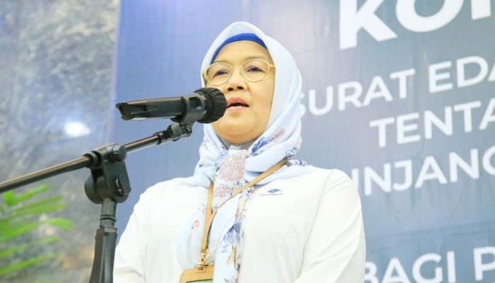 Dirjen Binwasnaker dan K3 Kemnaker, Haiyani Rumondang ketika konferensi pers, Senin (18/3/2024).