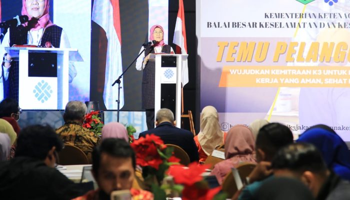 Kemnaker Temu Pelanggan 2024 yang bertema "Mewujudkan Kemitraan K3 untuk Menciptakan Tempat Kerja yang Aman, Sehat, dan Selamat" pada Selasa (19/3/2024) di Balai Besar K3 Jakarta