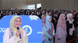 Menteri Ketenagakerjaan, Ida Fauziyah pada Talent Talks dihadiri oleh peserta mencapai 600 orang di Jakarta, Minggu (24/3/2024).