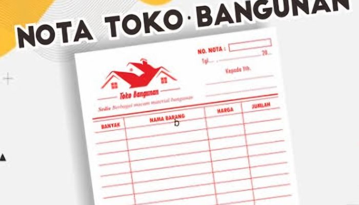Ilustrasi nota toko bangunan