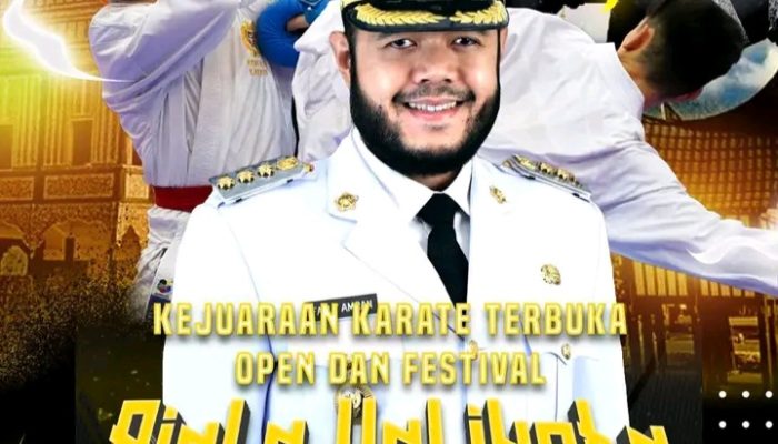 Foto pengumuman pembukaan pendaftaran Kejuaraan Karate Terbuka Piala Wali Kota Padang tahun 2025.