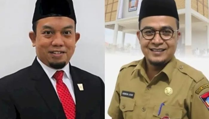 Kolase foto Ketua DPRD Kota Padang, Muharlion, dan Sekretaris DPRD, Hendrizal Ashar.