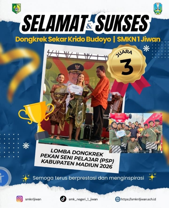 Dongkrek SMKN 1 Jiwan Sabet Juara 3 di Ajang PSP Kabupaten Madiun 2026